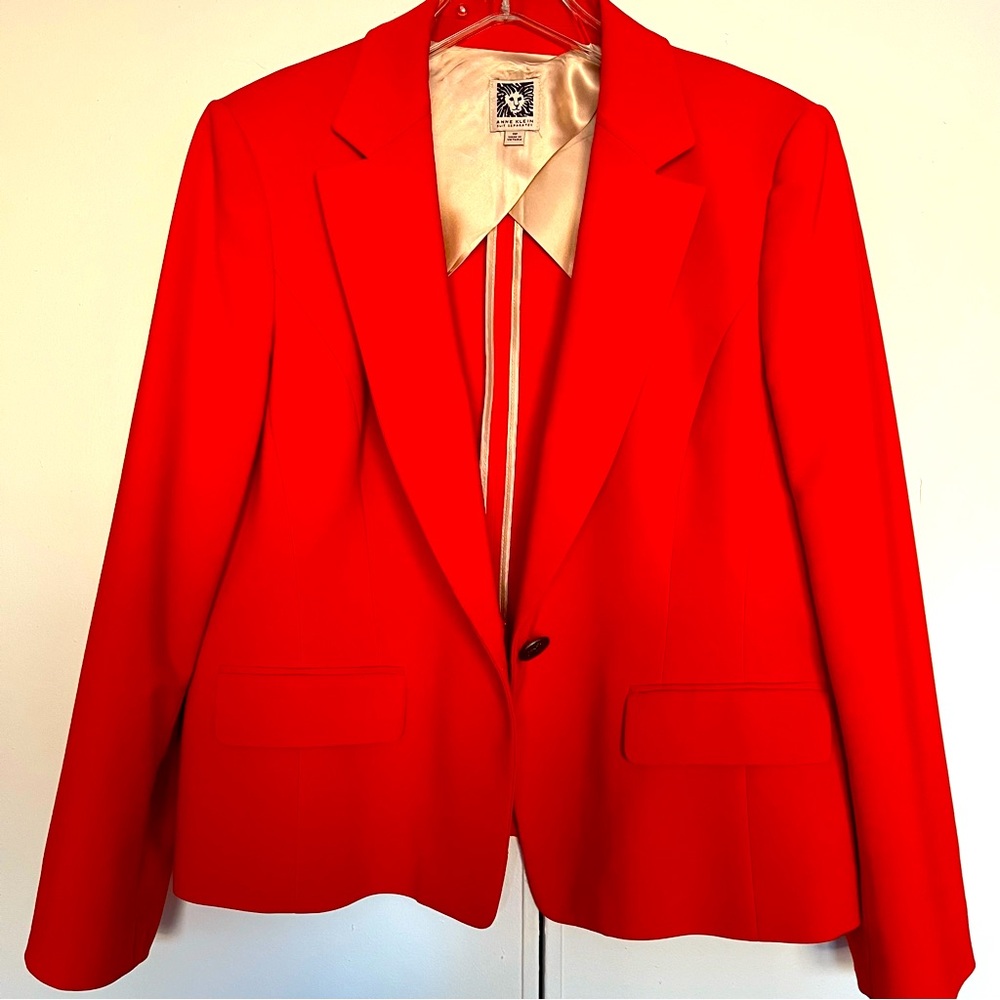 Ann Klein, Tangerine Blazer. Size 14 Petite.